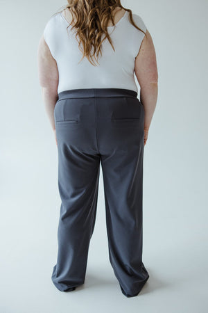 STRAIGHT LEG PULL-ON PANT IN BLUE GREY