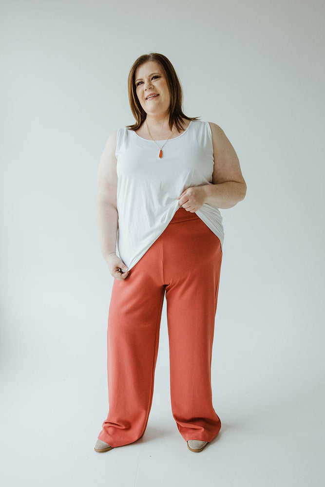 STRAIGHT LEG PULL-ON PANT IN ROSEWOOD