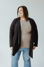 STRETCHY MICROSUEDE DRAPE JACKET