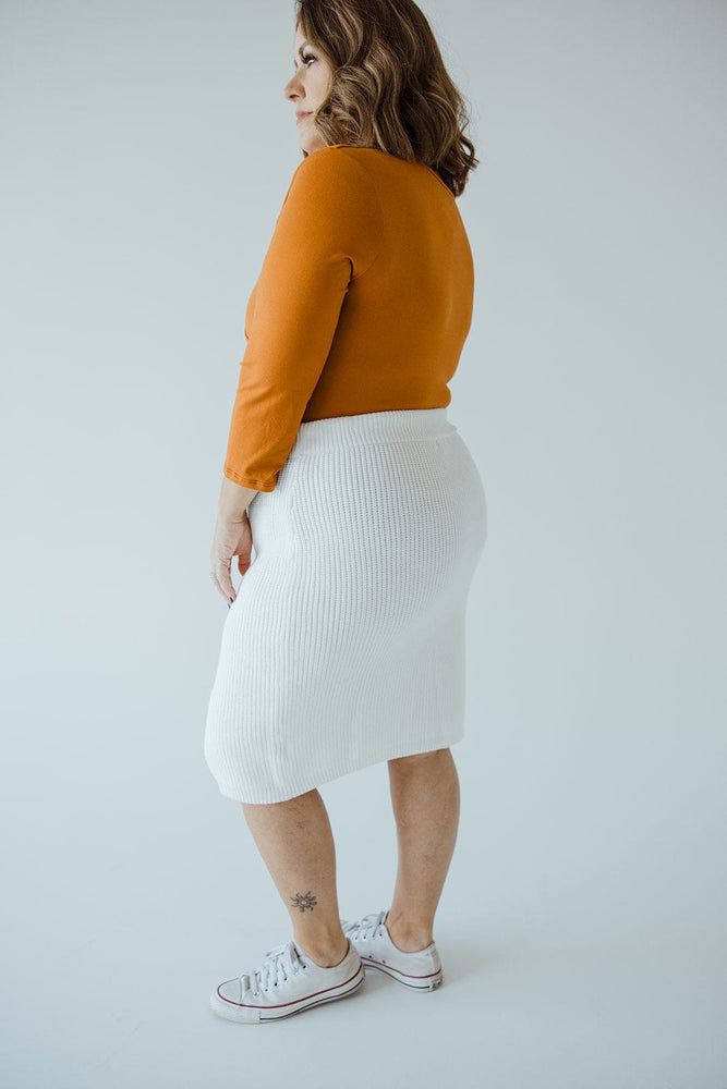 SWEATER PENCIL SKIRT IN SNOW WHITE
