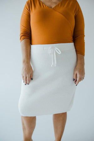 SWEATER PENCIL SKIRT IN SNOW WHITE