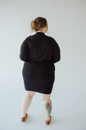 SWEATER PENCIL SKIRT IN VERY BLACK