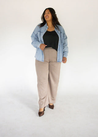 Scuba Knit Long Pants – Mocha