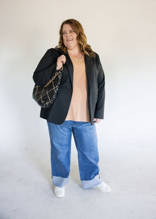 Slouchy Woven Shoulder Bag – Black Gold Diamond