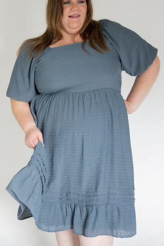 Smocked Square-Neck Midi Dress – Baycreek