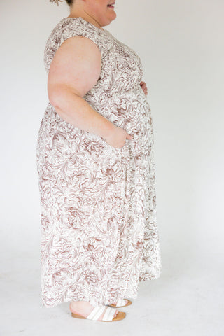 Smocked Baroque Maxi Dress – Bronze Manor