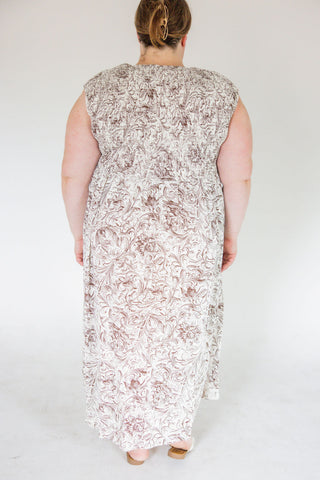 Smocked Baroque Maxi Dress – Bronze Manor