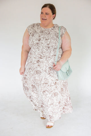 Smocked Baroque Maxi Dress – Bronze Manor
