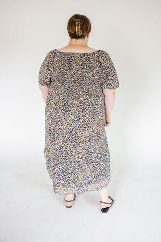 Smocked Floral Midi Dress – Midnight Meadow
