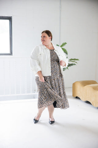 Smocked Floral Midi Dress – Midnight Meadow