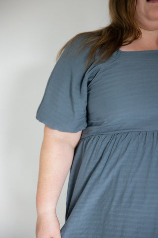 Smocked Square-Neck Midi Dress – Baycreek
