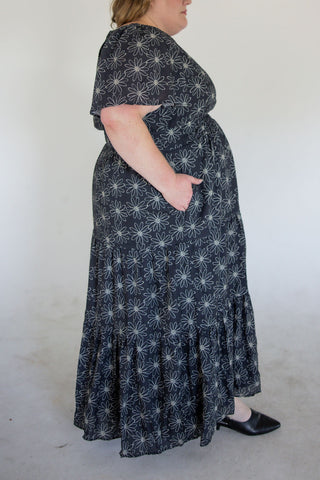 Smocked Tiered Maxi Dress – Black Sunflower