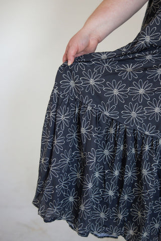 Smocked Tiered Maxi Dress – Black Sunflower
