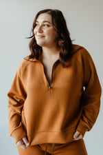 Spanx® AIRESSENTIALS HALF ZIP IN BUTTERSCOTCH