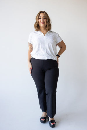 Spanx© ON-THE-GO KICK FLARE PANT WITH SILVER LINING TECHNOLOGY IN CLASSIC BLACK