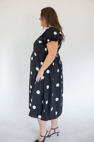 Sweetheart Polka Dot Midi Dress – Sunday Bloom