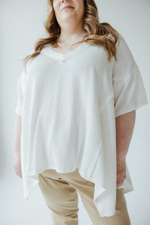 TEXTURED DROPPED SHOULDER TEE
