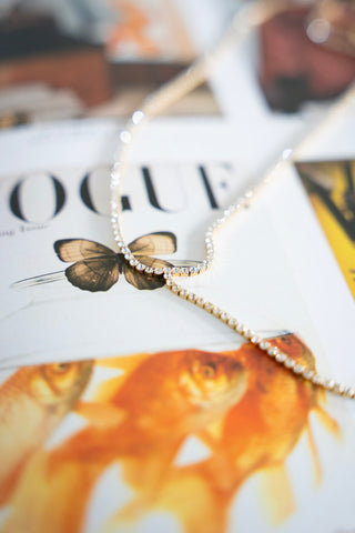 Tennis Lariat Necklace – Gold