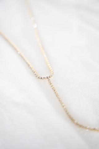 Tennis Lariat Necklace – Gold
