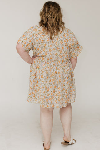 Textured Chiffon Button Front Dress – Autumn Bouquet