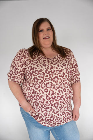 The Animalia Sculpted Bubble-Sleeve Jersey Blouse