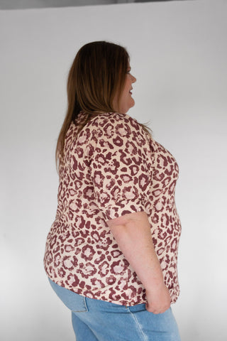 The Animalia Sculpted Bubble-Sleeve Jersey Blouse