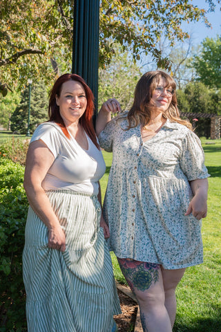 The Artisan Cotton Button-Front Fit & Flare – Dusty Turquoise