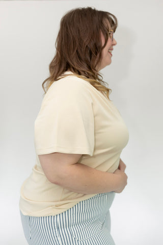 Ethereal Flutter Sleeve Blouse – Natural | Luxe Light As Air Collection