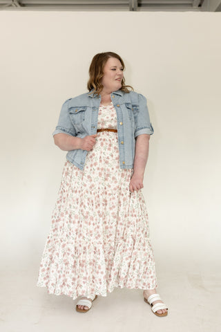 The Sculpted Short Sleeve Stretch Denim Jacket – Medium Light Wash