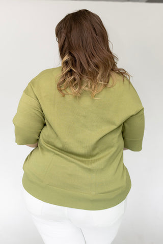 The Signature Airy Knit Dolman V-Neck – Botanic Green