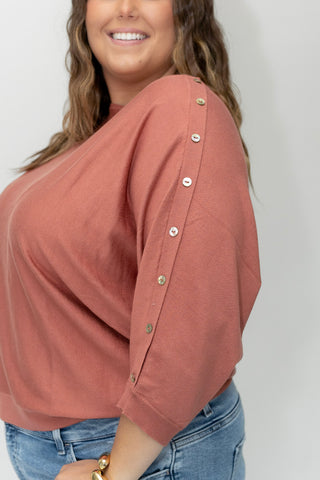 The Signature Boat Neck Textured Knit Sweater | Artisanal Dusty Clay