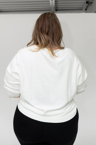 The Signature Boat Neck Textured Knit Sweater in Summer Ecru