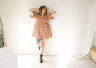 V-Neck Bubble Sleeve Empire Dress – Pumpkin Patch
