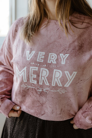 "VERY MERRY" GRAPHIC SWEATSHIRT