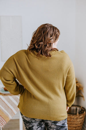 
            
                Load image into Gallery viewer, WAFFLE TEXTURE DOLMAN SWEATER IN GOLDEN OLIVE
            
        