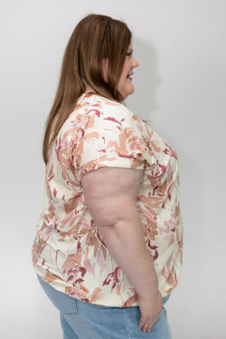 Watercolor Floral Dolman Sleeve Blouse