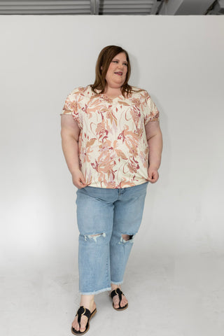 Watercolor Floral Dolman Sleeve Blouse