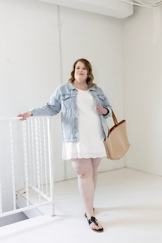 White Eyelet Short Sleeve Dress