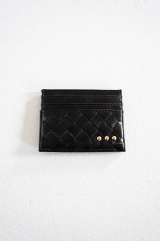 Woven Card Holder Wallet – Black
