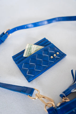 Woven Card Holder Wallet – Royal Blue