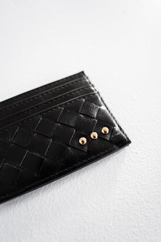 Woven Card Holder Wallet – Black