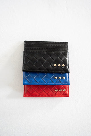 Woven Card Holder Wallet – Black