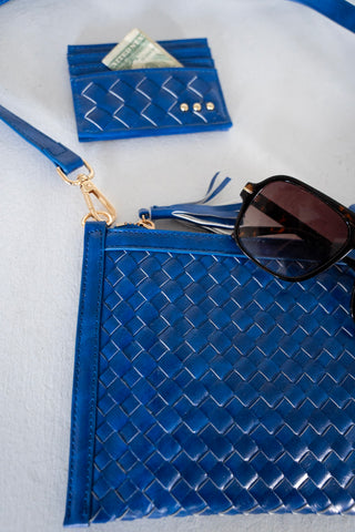 Woven Card Holder Wallet – Royal Blue