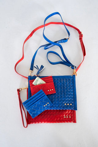 Woven Card Holder Wallet – Royal Blue