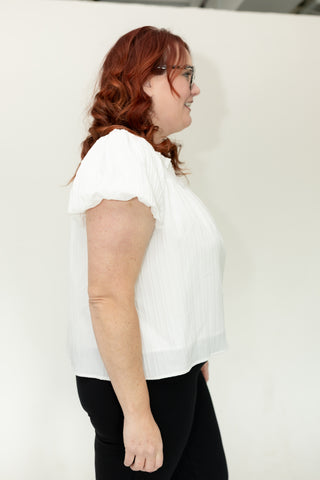 Woven Crinkle Top – Off White