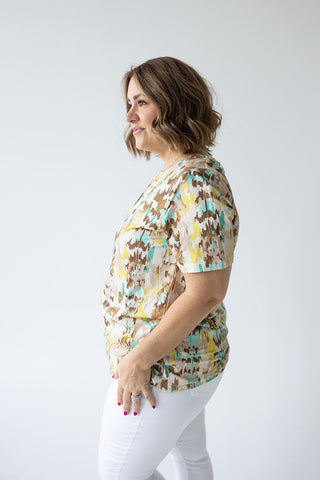 ABSTRACT PATTERN V - NECK TEE - Love Marlow