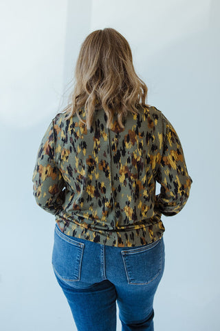 ABSTRACT PRINT TURTLENECK WITH RAW SEAMS DETAIL - Love Marlow