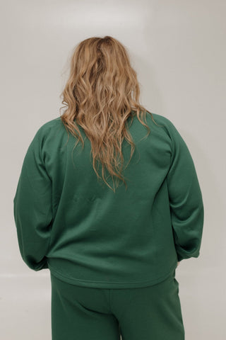 AIRLUXE RAGLAN LONG - SLEEVE SWEATSHIRT IN EMERALD - Love Marlow