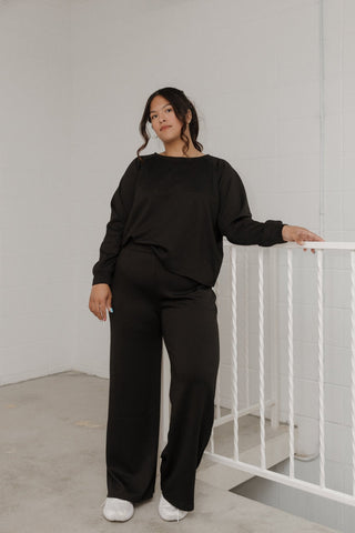 AIRLUXE STRAIGHT LEG PANTS IN BLACK - Love Marlow