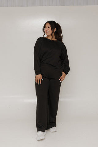 AIRLUXE STRAIGHT LEG PANTS IN BLACK - Love Marlow